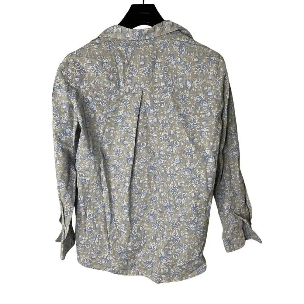 Grayson by Frank & Eileen 100% cotton button down shirt floral women's size 3